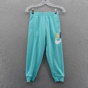 Nike Kids Teal Blue Club Fleece Jogger Sweatpants Kids Large Swoosh Logo‎ NEW